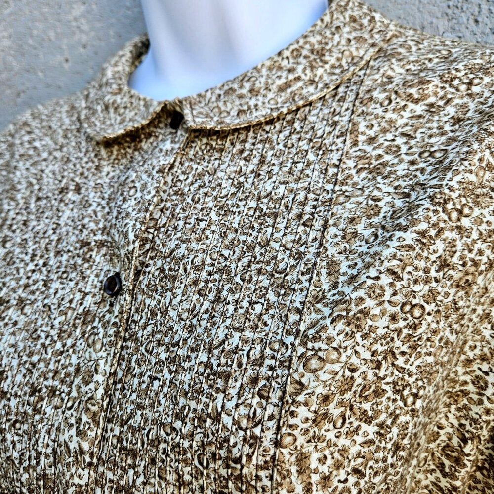 Vintage 1950s Carol Brent Cotton Shirt Dress XS Tiny Waist Hourglass - Picture 11 of 14